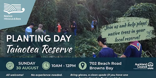 Taiaotea Reserve, Browns Bay - Community Planting Day
