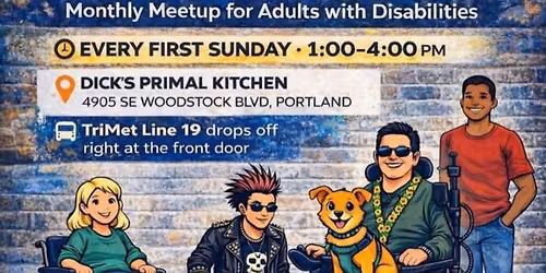 Access Together 1st Sunday get together 11\/1\/2026  1pm to 4pm (4905 SE Woodstock Blvd Portland OR)