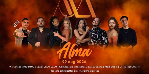 ALMA - 29 AUGUSTI 100% BACHATA & 100% SALSA CUBANA