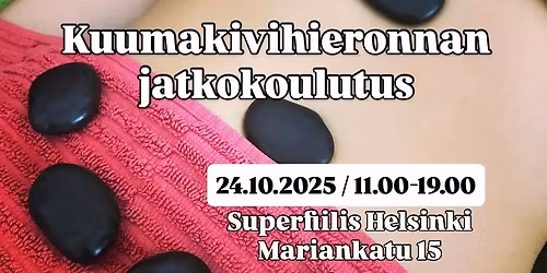 Kuumakivihieronnan jatkokoulutus ammattilaisille