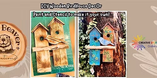 DIY Wooden Double Bird House Decor - Painting Workshop