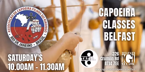 CAPOEIRA CLASSES BELFAST with Contra Mestra Mylena, Capoeira Coach from Brazil.