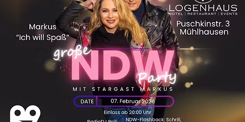 gro\u00dfe NDW Party mit Stargast MARKUS