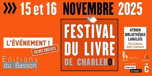 FESTIVAL DU LIVRE DE CHARLEROI - 15\/16 NOV 2025