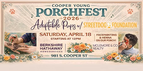 Streetdog Foundation Adoptable Pups at Cooper Young Porchfest