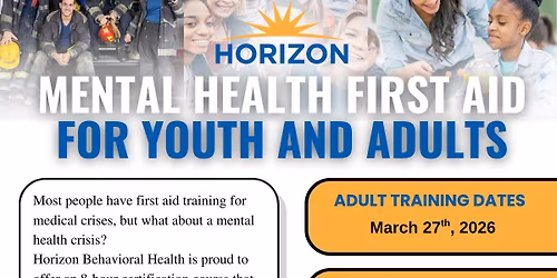 Mental Health First Aid Training for Youths and Adults - Free Training