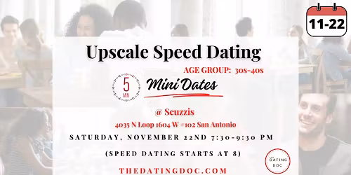 San Antonio Upscale Speed Dating (Ages: 30s-40s)