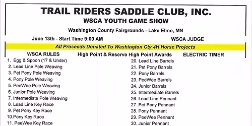 Trail Riders Saddle Club Youth Game Show