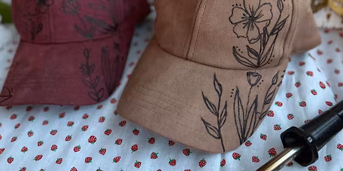Woodburning: Suede Ball Cap