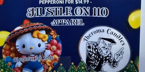 Hustle on 110 Apparel is at Patty's Pizza Shack