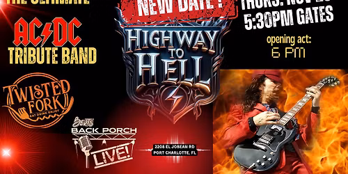 HIGHWAY TO HELL: The Ultimate AC\/DC Tribute + JACK'D UP \u2013 Live at The Twisted Fork! - THUR NOV 20