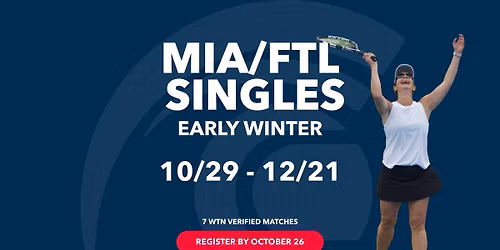 Gladiator Tennis Miami & Ft. Lauderdale Early Winter Singles Tennis League