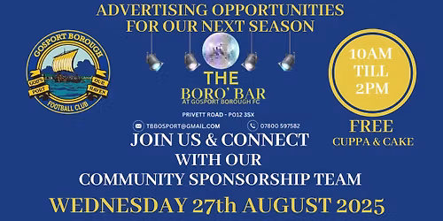 "CONNECT WITH US" COMMUNITY BUSINESS NETWORKING AT GBFC - WEDS 27\/08\/25 -10AM TILL 2PM