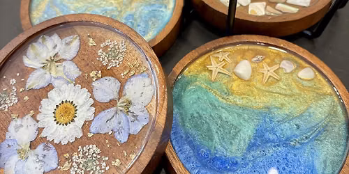 Resin Art Coasters craft workshop in Montgomery County, Md.
