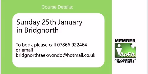 Bridgnorth TKD: Emergency First Aid at Work training
