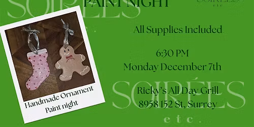 Handmade Ornament Paint Night at Ricky\u2019s All Day Grill