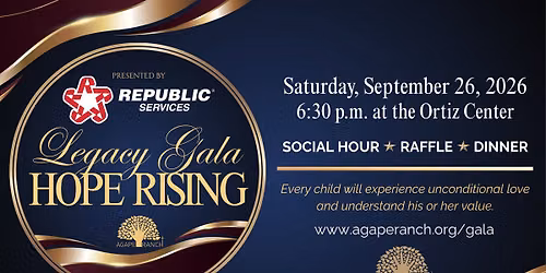 Agape Ranch Legacy Gala: Hope Rising presented by Republic Services
