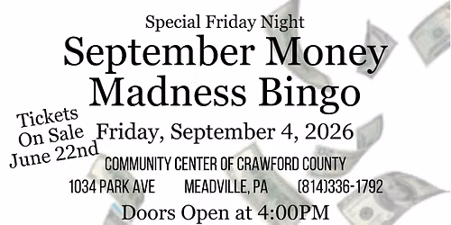 September Money Madness Bingo