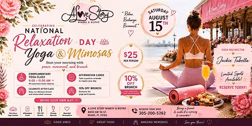 National Relaxation Day Event- Yoga & Mimosas at A Love Story