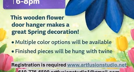 Spring Wooden Flower Door Hanger Event March 20th 6-8pm