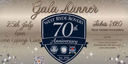 West Ryde Rovers 70th Anniversary Gala Dinner