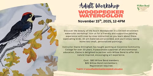 Adult Workshop: Woodpecker Watercolor