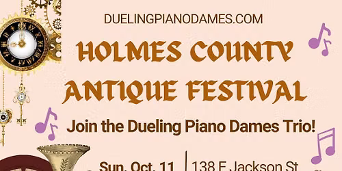 Dueling Piano Dames Trio plays the Holmes County Antique Festival