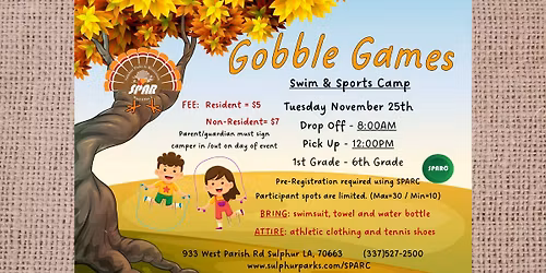 SPAR Swim & Sport Camp--Gobble Games
