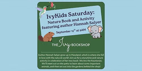 IvyKids Saturday: Nature Book and Activity featuring author Hannah Salyer