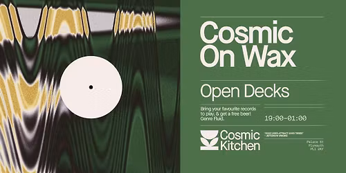 Cosmic Sessions: COSMIC ON WAX {open decks now VINYL or DIGITAL} Bank Holiday Weekend