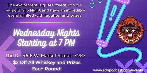 Music Bingo Wednesdays at The O!