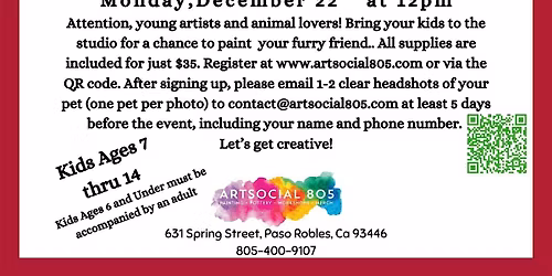 Youth Paint Your Pet at ArtSocial 805