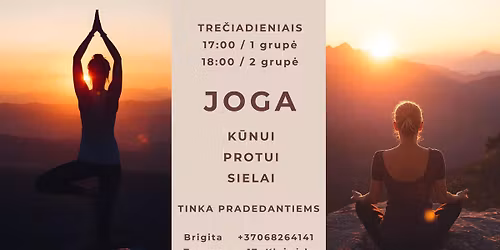 JOGA \/ tre\u010diadienis 17:00 ir 18:00 val.