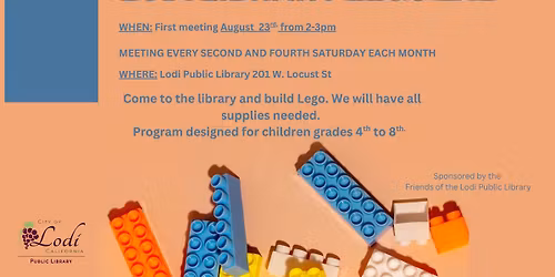 Join us for the Lodi Public Library Lego Lab!
