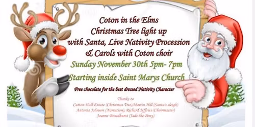 Coton Christmas tree light up and nativity