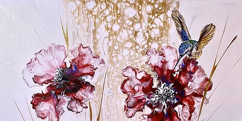 Acrylic pouring Workshop Flower Garden, Blowout and Swipe technique