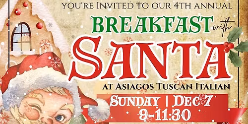 Breakfast with Santa at Asiago's 