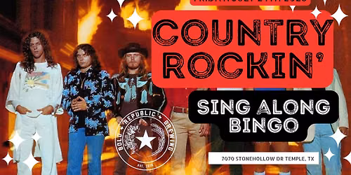 Sing Along Bingo- COUNTRY ROCKIN'