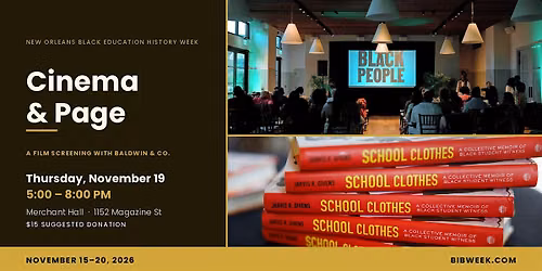 Cinema & Page: A Film Screening and Book Talk (NOBEHW)