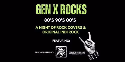 Gen X Rocks: featuring Bravo Inferno, Vintage Voltage & Collective Chaos at The Leopold Hotel