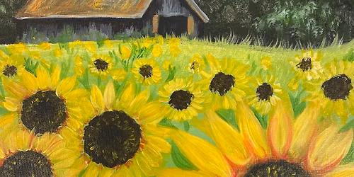 \ud83c\udf3bSunflowers & Sips - Sunflower Barn - Canvas Paint & Sip Class