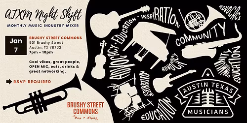 ATXM Night Shift: Monthly Music Industry Mixer + Open Mic (FREE)