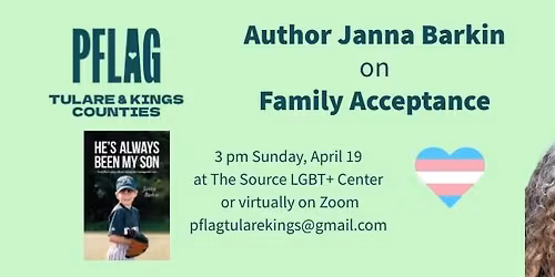 PFLAG Tulare & Kings Counties Presents Author Janna Barkin on Family Acceptance