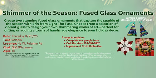 Fused Glass Ornaments Workshop