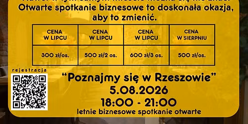 Poznajmy si\u0119 w Rzeszowie - letnie biznesowe spotkanie otwarte