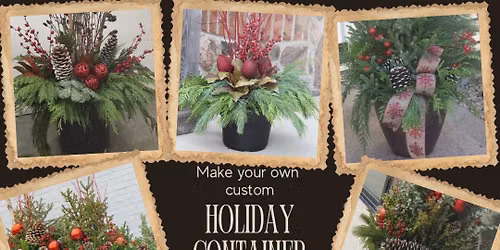 Holiday container porch pots