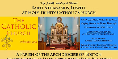 Saint Athanasius, Lowell, Sunday Mass at Holy Trinity Catholic Church