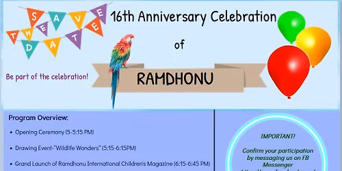 Ramdhonu's 16th Anniversary Celebration\ud83c\udf0d\ud83c\udf89