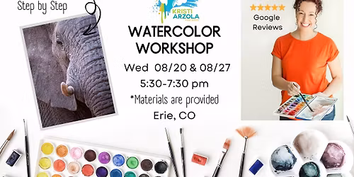 2 Hour Watercolor Lesson at Kristi's Art Studio in Erie, CO