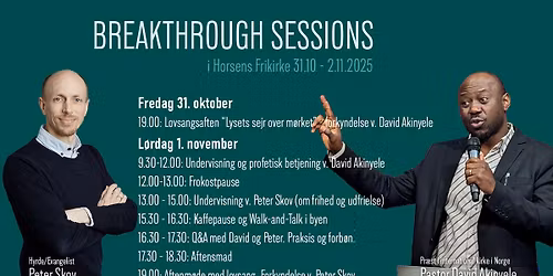 Breakthrough Sessions - konference om \u00e5ndelig frihed